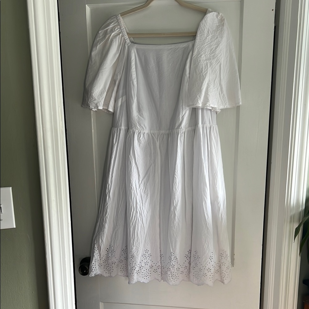 Lane Bryant White Puff Sleeve Sundress